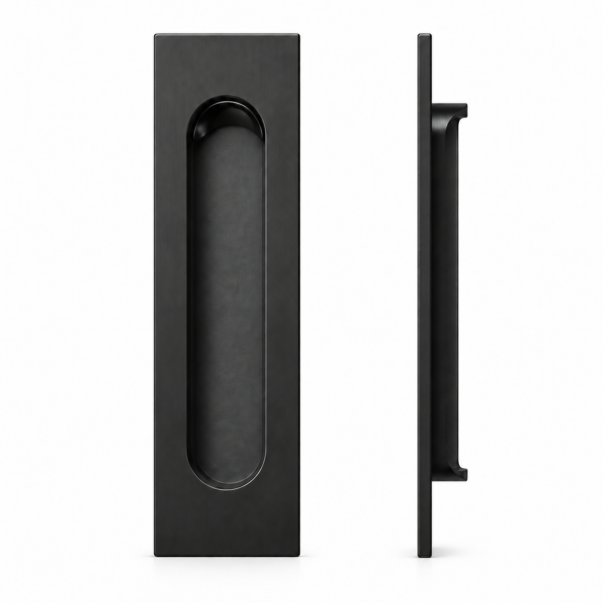 2 Shapes Black Stainless Steel Flush Door Pull Handle For Cabinet Door 120mmx 40mm