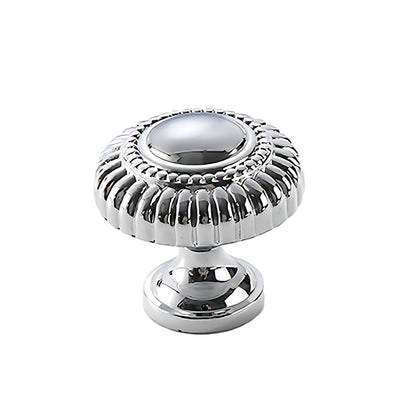 6 Styles Silver Solid Brass Cabinet Handle Single-Hole Mount