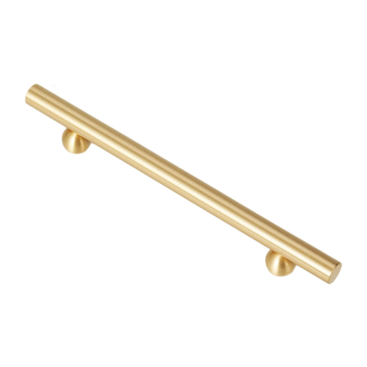 Brushed Brass Smooth Bar Cabinet Pull Handle 64-192mm