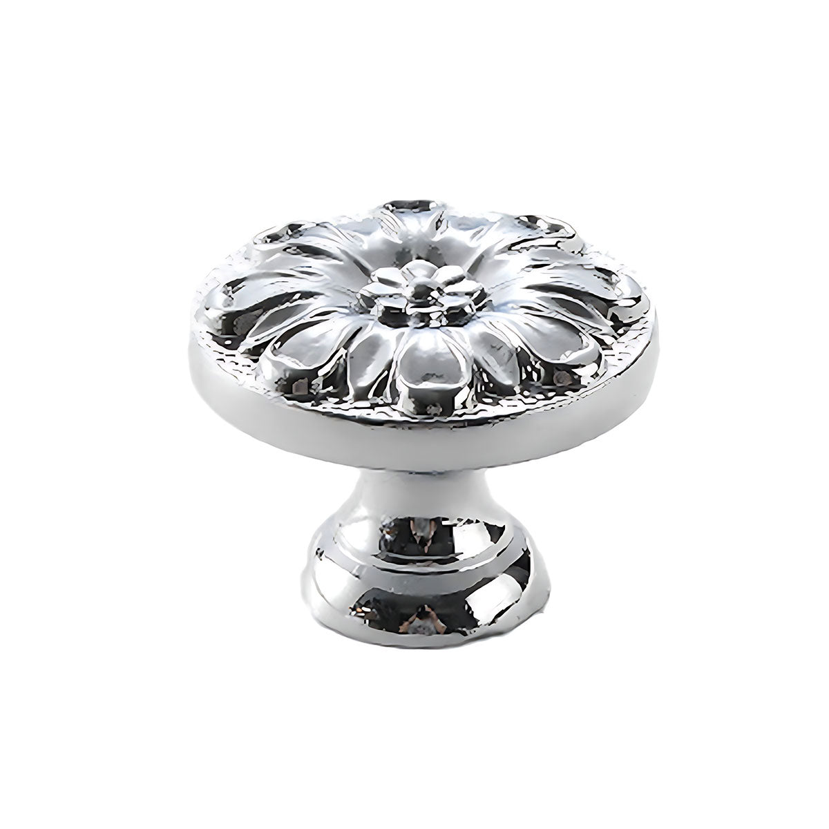 Silver Solid Brass Cupboard & Cabinet Knob Single Hole 35x26mm