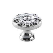 Silver Solid Brass Cupboard & Cabinet Knob Single Hole 35x26mm