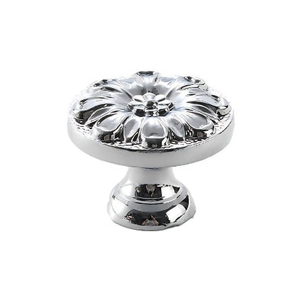 6 Styles Silver Solid Brass Cabinet Handle Single-Hole Mount