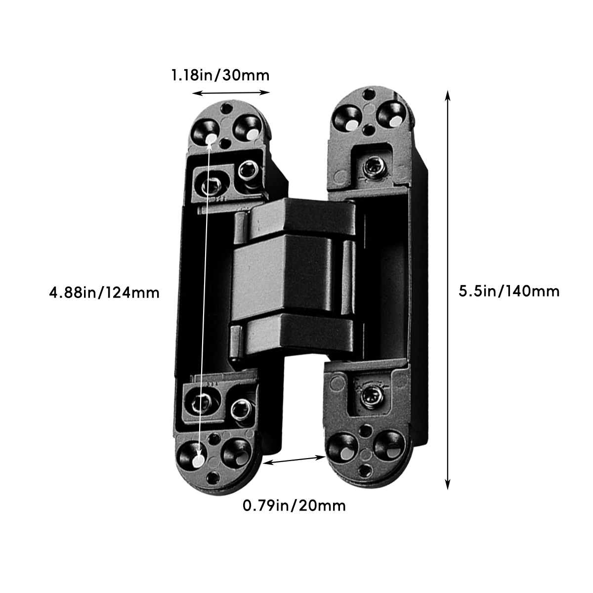 Zinc Alloy Concealed Hinges 140mm x 30mm Noise-Reducing - view 9