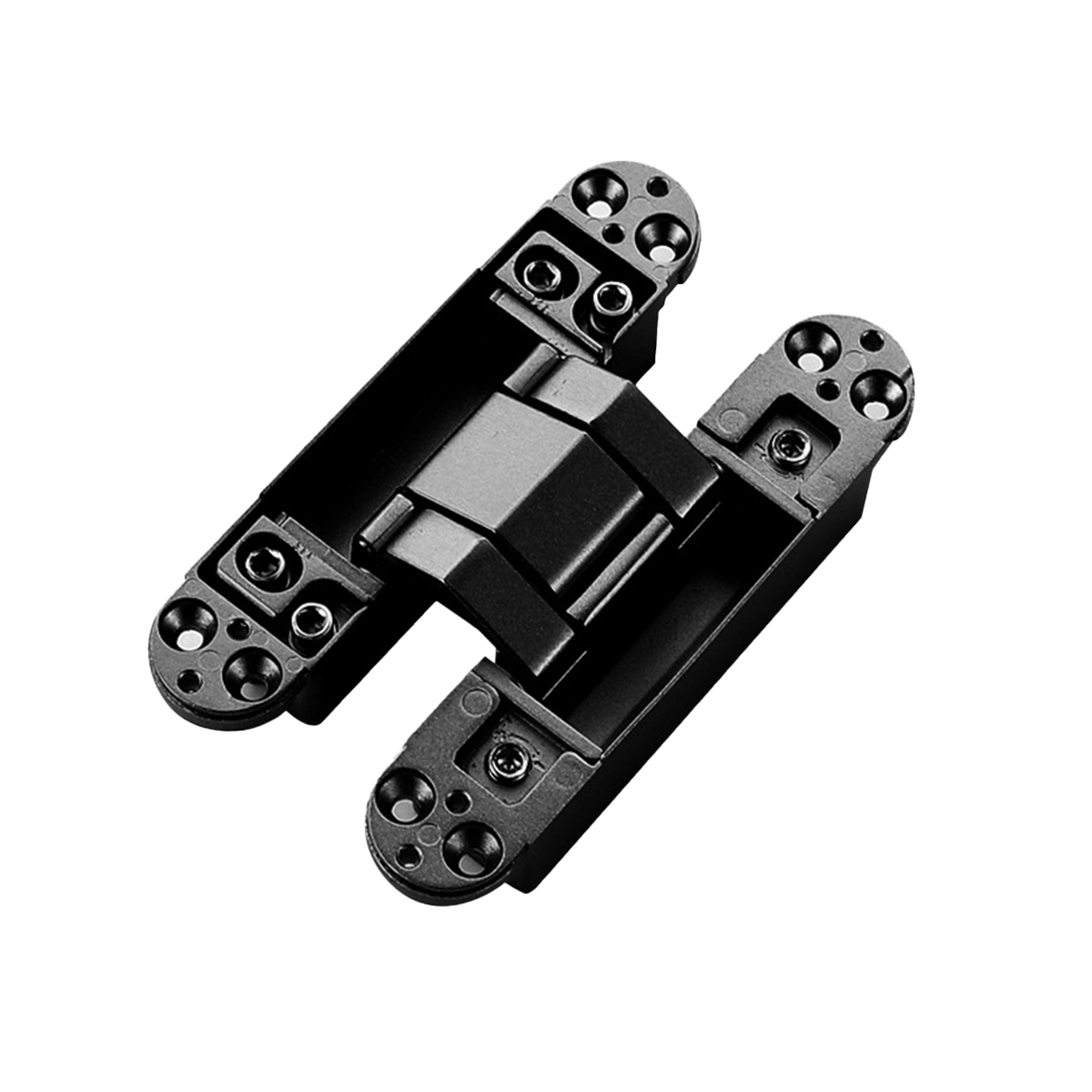 Zinc Alloy Concealed Hinges 140mm x 30mm Noise-Reducing - Black