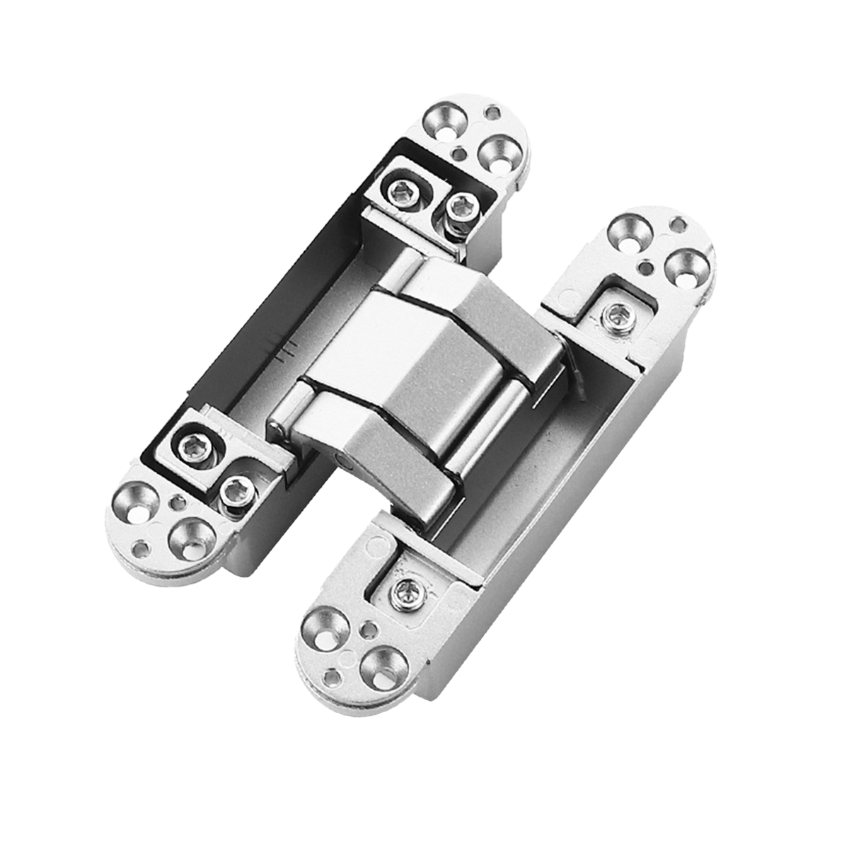 Silver Zinc Alloy Concealed Hinges 140mm x 30mm Noise-Reducing Hinges
