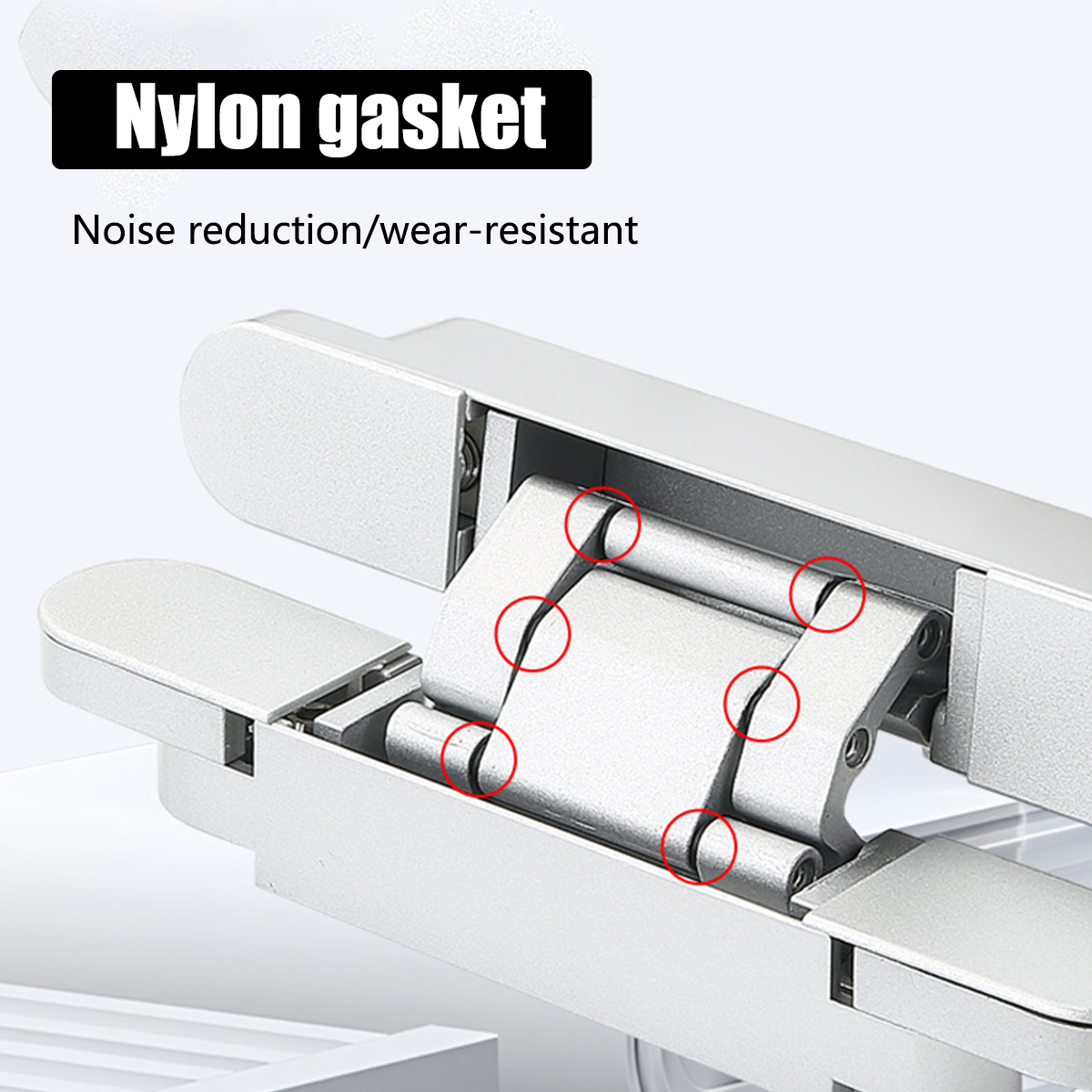 Black Zinc Alloy Concealed Hinges 140mm x 30mm Noise-Reducing Hinges