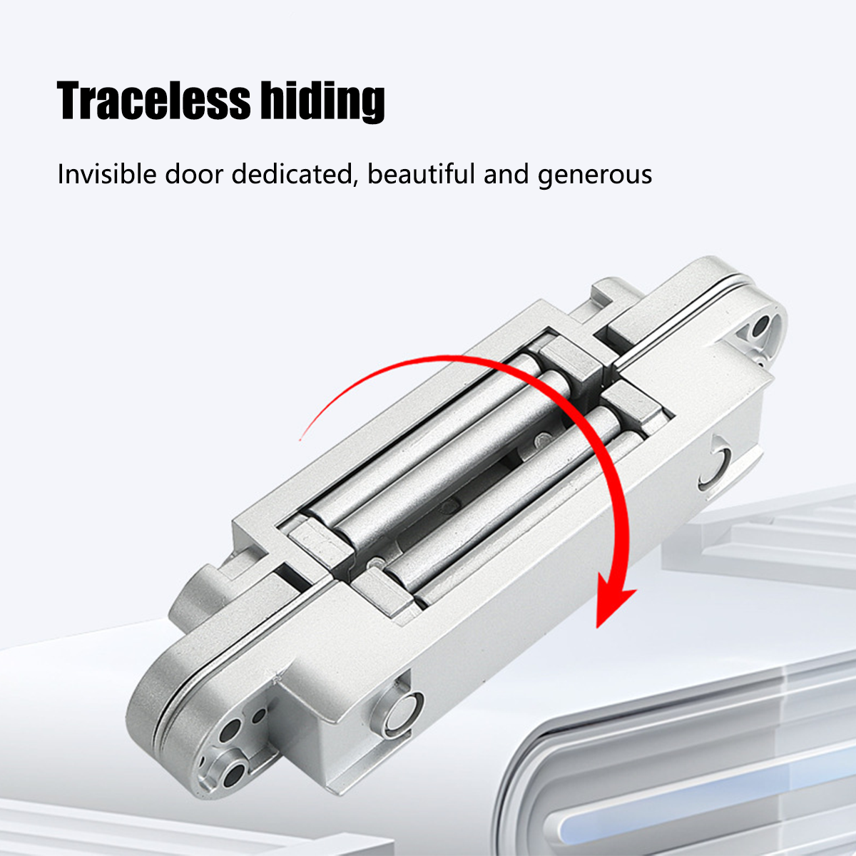 Black Zinc Alloy Concealed Hinges 140mm x 30mm Noise-Reducing Hinges