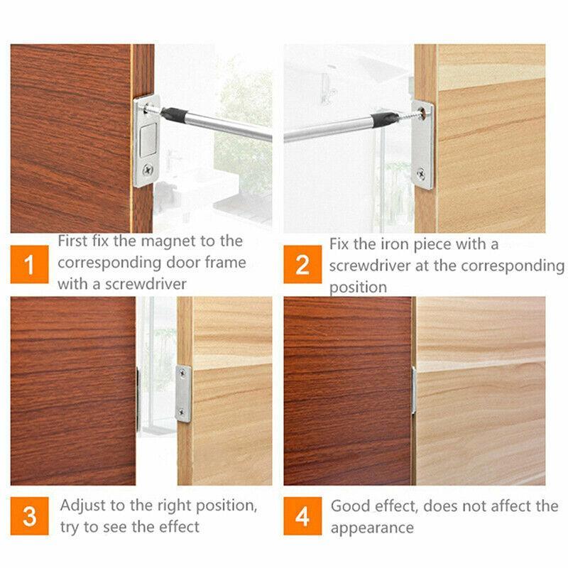 Silver Finish Metal Magnetic Door Catch Ultra-Thin Cabinet Latch