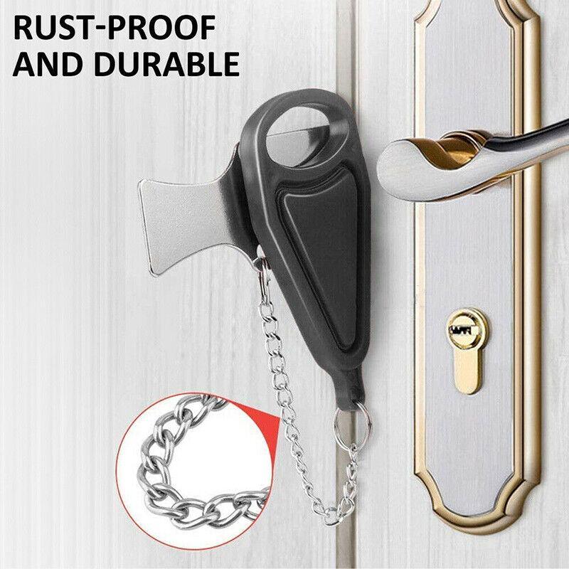 Black or Red Stainless Steel Portable Door Lock for Travel