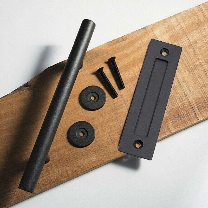 Black Matte Black Stainless Steel Barn Door Pull 12 Inch