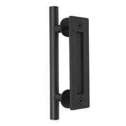 Black Matte Black Stainless Steel Barn Door Pull 12 Inch
