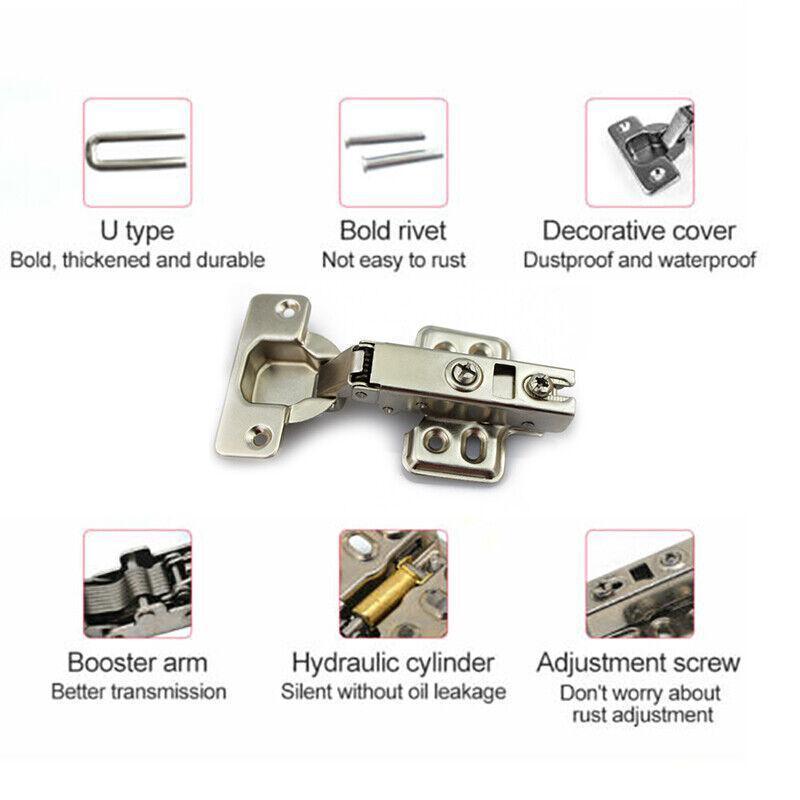 10 Pcs Soft Close Door Hinges for Full Overlay