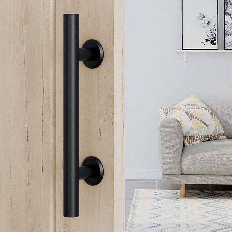 Black Matte Black Stainless Steel Barn Door Pull 12 Inch