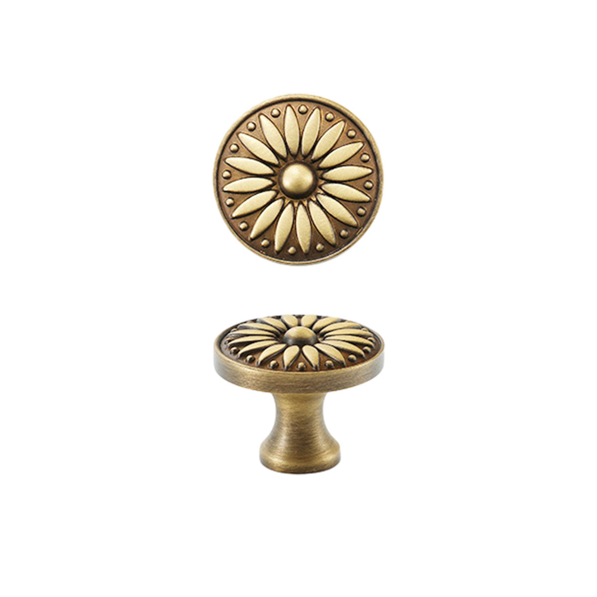 Sunburst Cabinet Door Knob 35x17mm - Mocha Copper