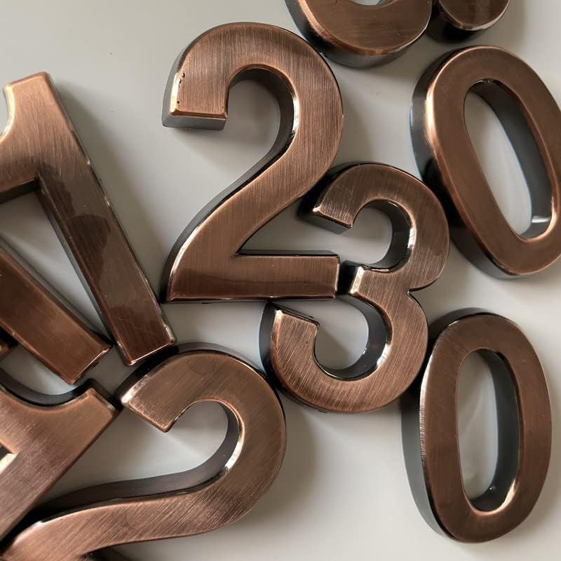 Bronze Plated ABS Door Address Hotel Number Sticker 0–9