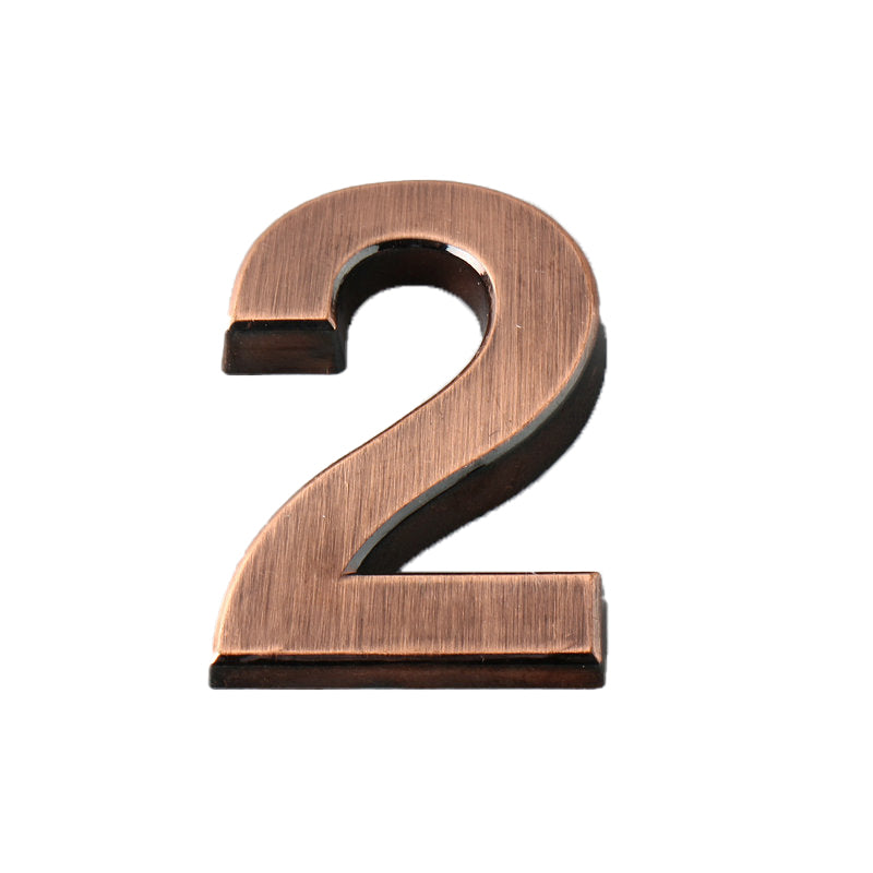 Bronze Plated ABS Door Address Hotel Number Sticker 0–9