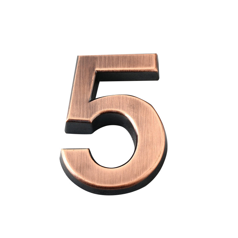 Bronze Plated ABS Door Address Hotel Number Sticker 0–9
