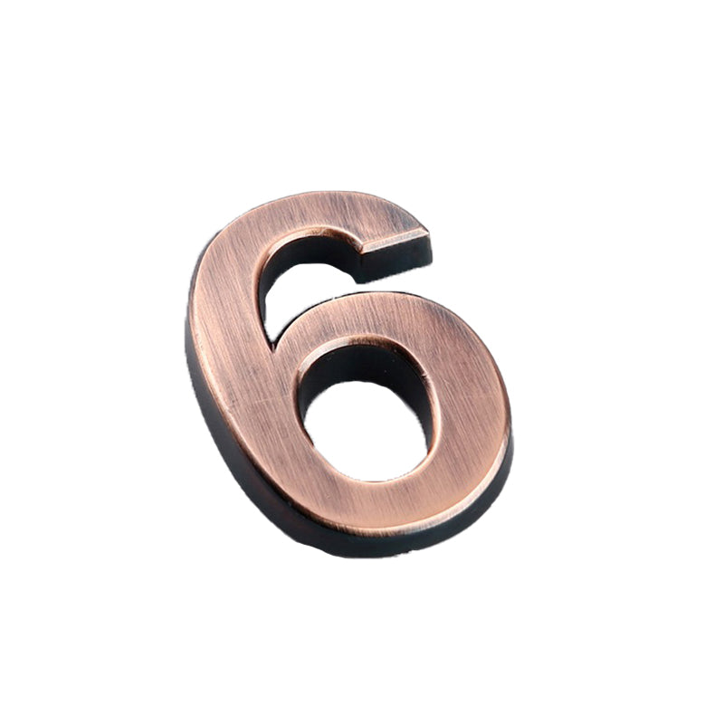 Bronze Plated ABS Door Address Hotel Number Sticker 0–9