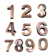 Bronze Plated ABS Door Address Hotel Number Sticker 0–9