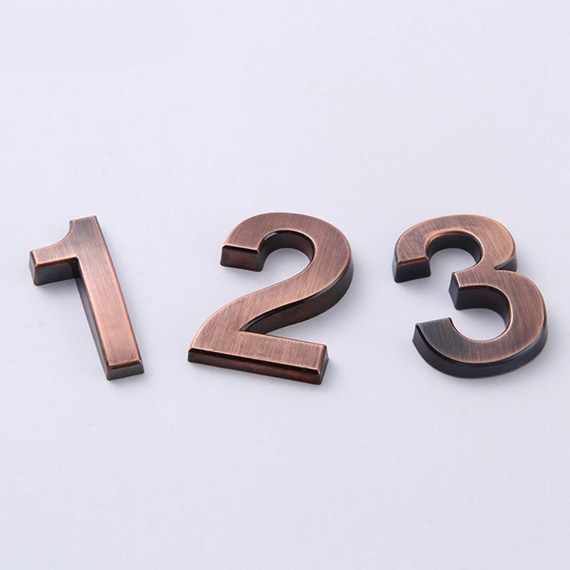 Bronze Plated ABS Door Address Hotel Number Sticker 0–9