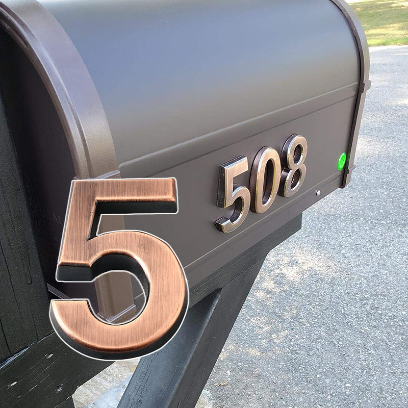 Bronze Plated ABS Door Address Hotel Number Sticker 0–9