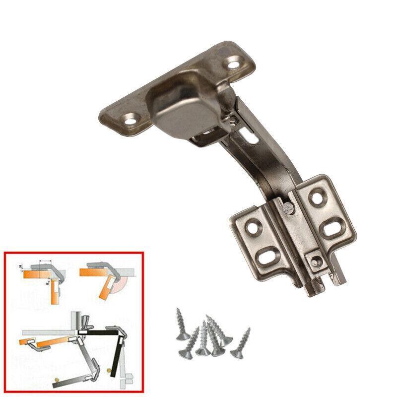 Silver Electroplated Steel Cabinet Corner Door Hinge 135 Degree