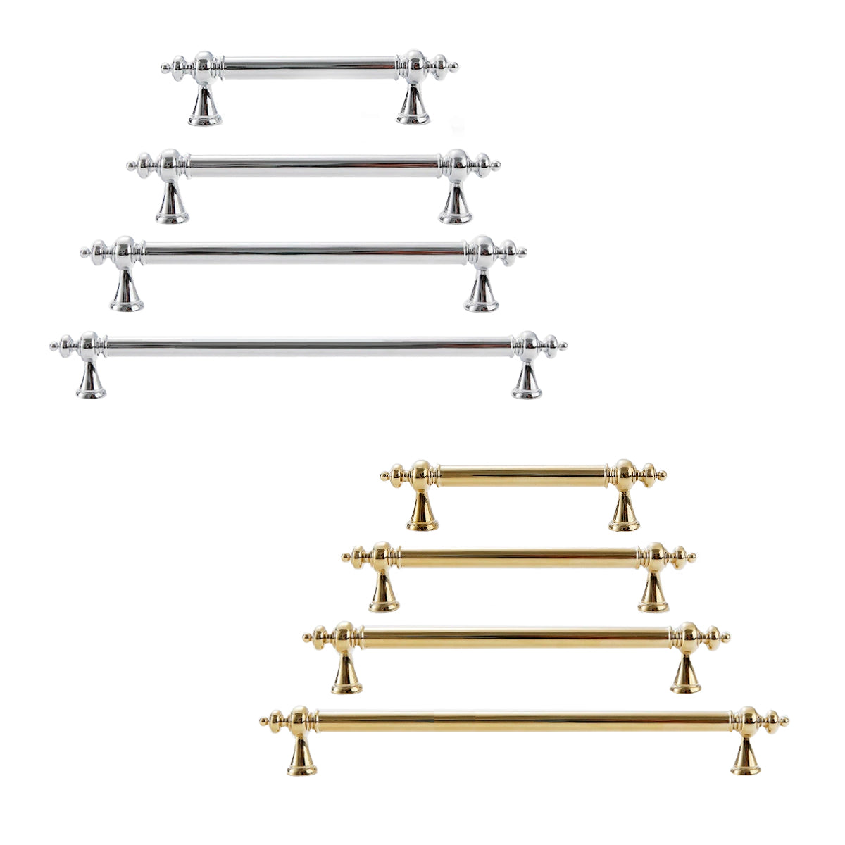 French Brass Cabinet Handle with Plated Finish