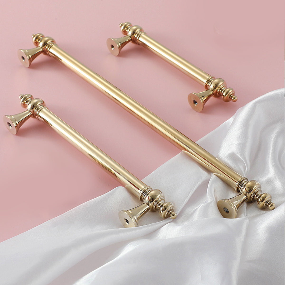 Bright Gold Brass Cupboard & Cabinet Door Pull Handle 96-224mm