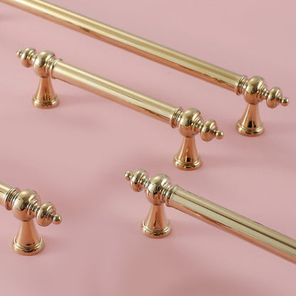 French Brass Cabinet Handle with Plated Finish