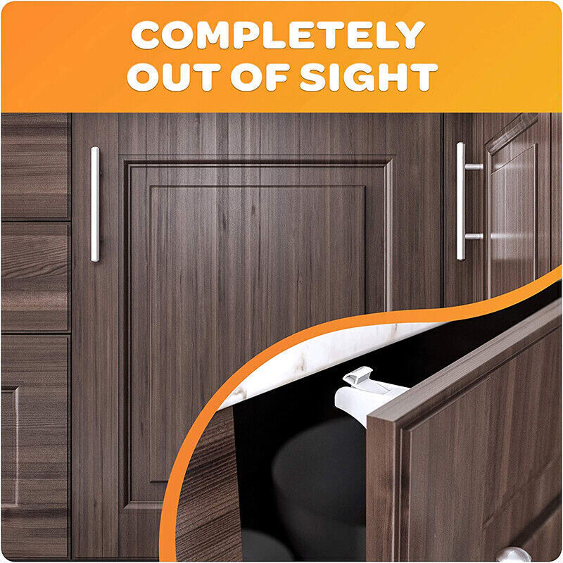 Invisible Adhesive Magnetic Child Safety Cabinet Locks No-Drill