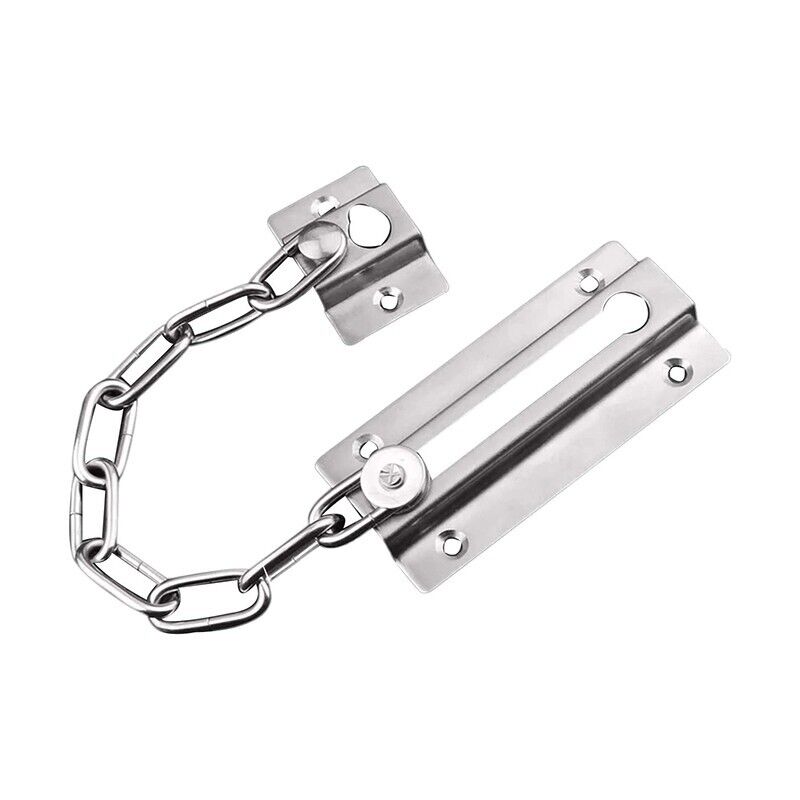 Stainless Finish Steel Door Chain Security Lock Guard Latch