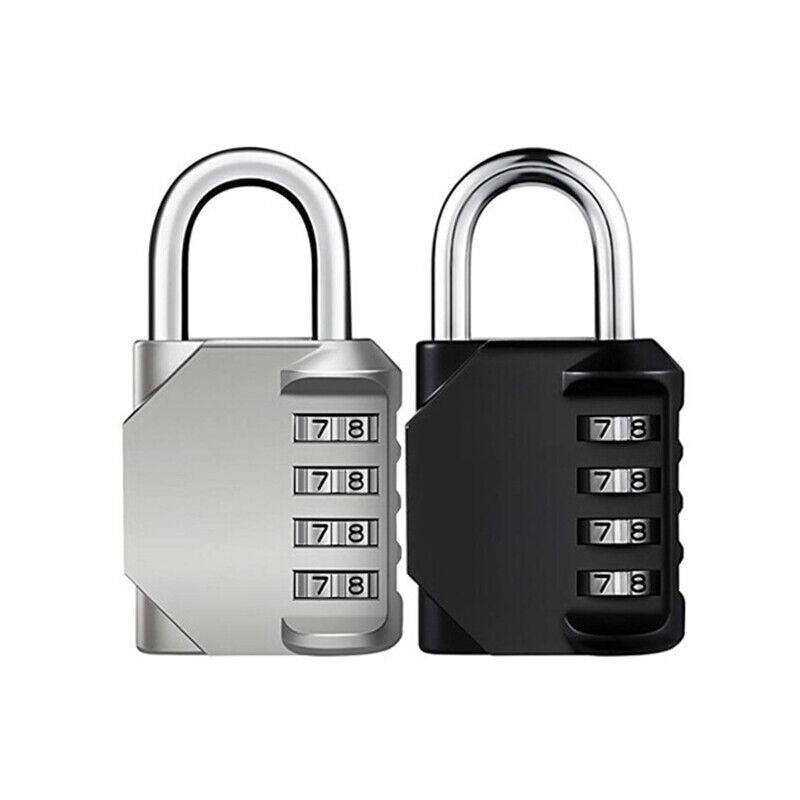 Black Weatherproof Zinc Alloy 4-Digit Combination Padlock for Doors