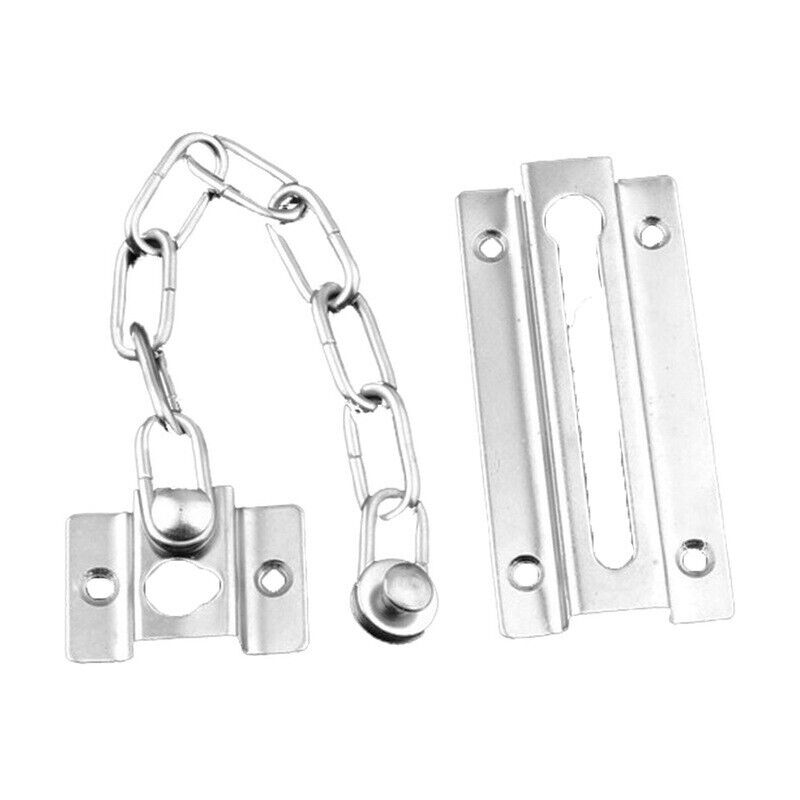 Stainless Finish Steel Door Chain Security Lock Guard Latch