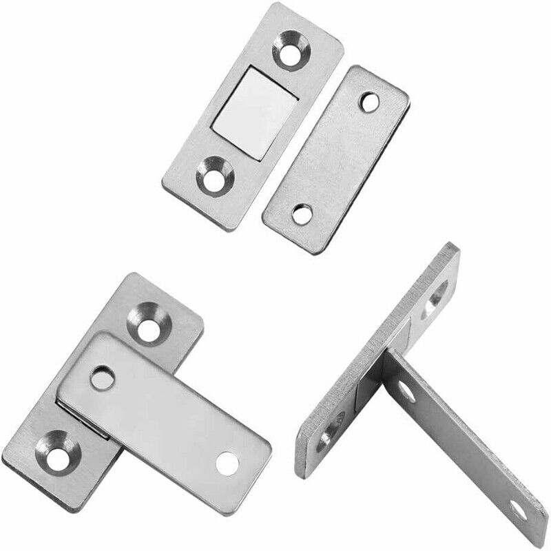 Silver Finish Metal Magnetic Door Catch Ultra-Thin Cabinet Latch