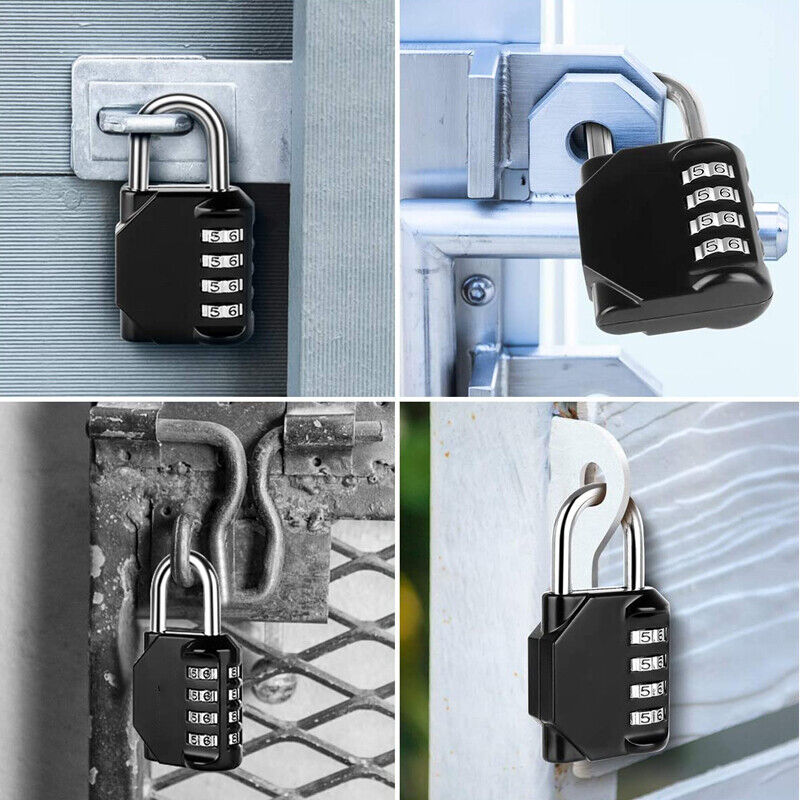 Silver Waterproof Zinc Alloy 4-Digit Combination Padlock