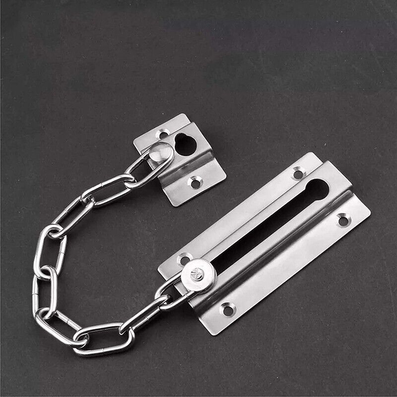 Stainless Finish Steel Door Chain Security Lock Guard Latch