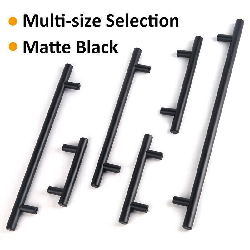 Matte Black Stainless Steel Cupboard & Cabinet Pull Handle 50-500mm