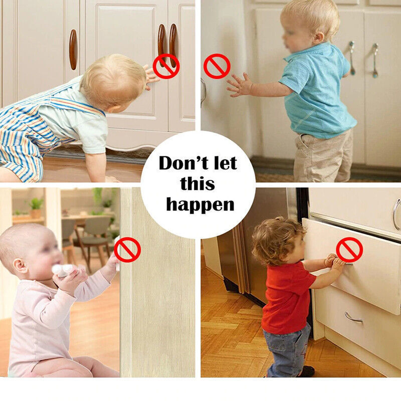 Invisible Adhesive Magnetic Child Safety Cabinet Locks No-Drill