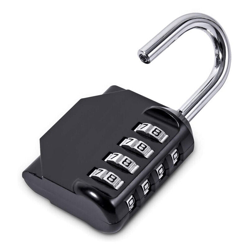 Black Weatherproof Zinc Alloy 4-Digit Combination Padlock for Doors