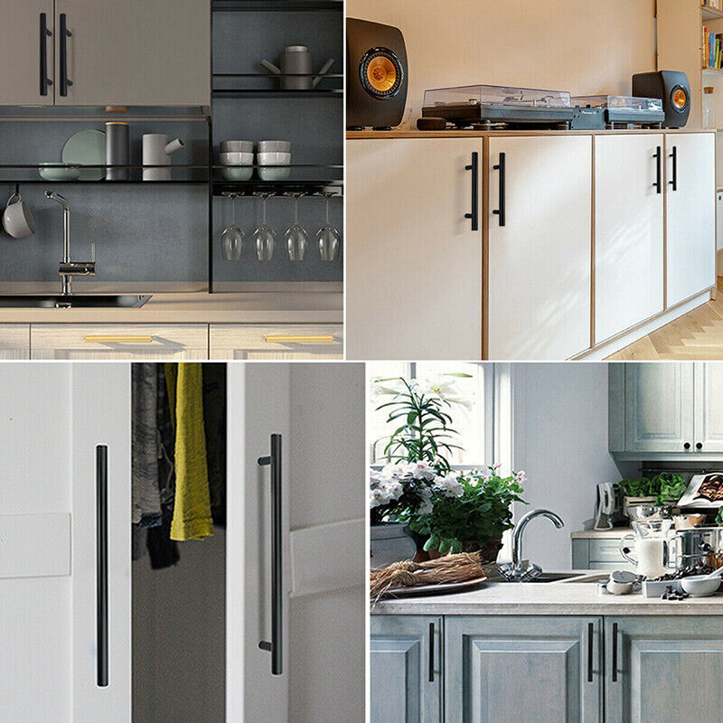 Matte Black Stainless Steel Cupboard & Cabinet Pull Handle 50-500mm