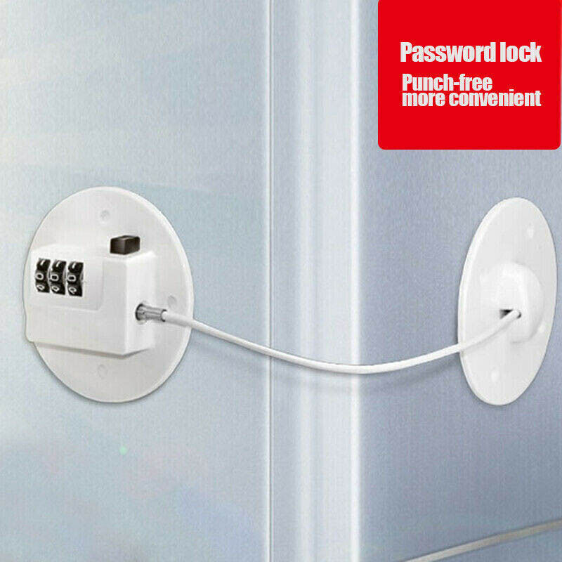 ABS Stainless Steel Adhesive Refrigerator Lock with Keys