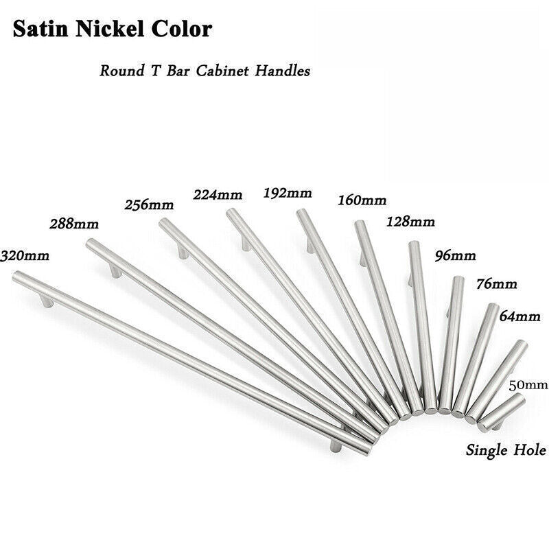 Satin Nickel Stainless Steel Cupboard & Cabinet Pull Handle 50-500mm