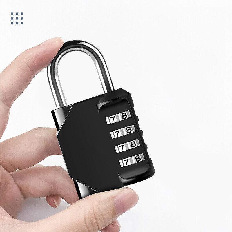 Black Weatherproof Zinc Alloy 4-Digit Combination Padlock for Doors