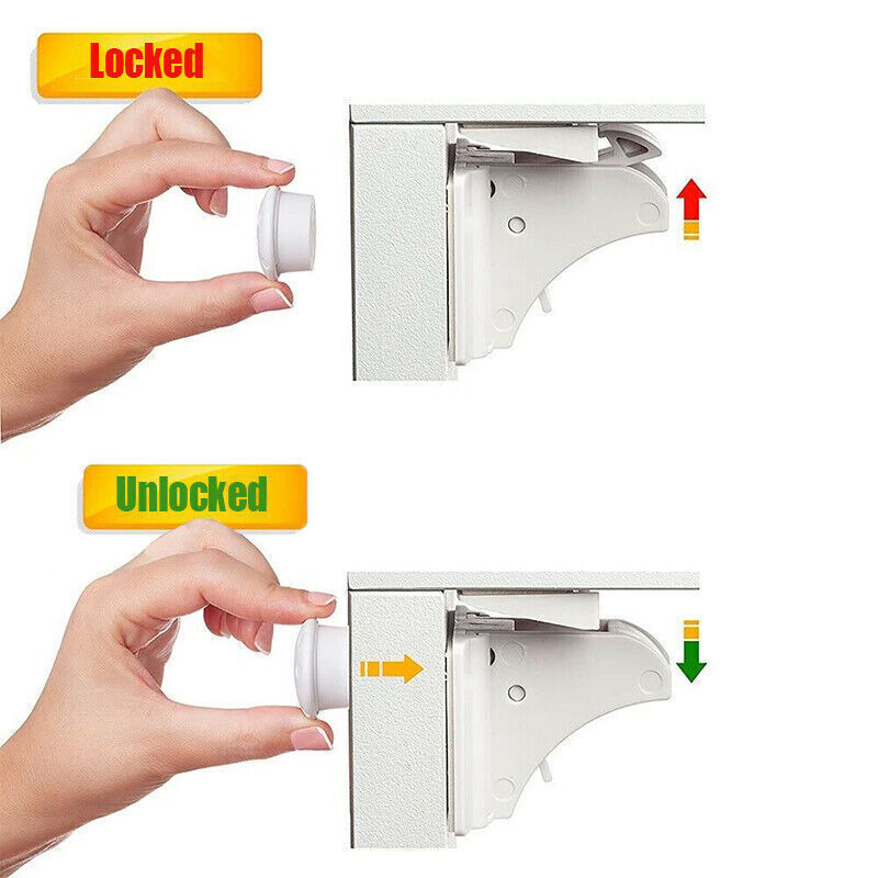Invisible Adhesive Magnetic Child Safety Cabinet Locks No-Drill