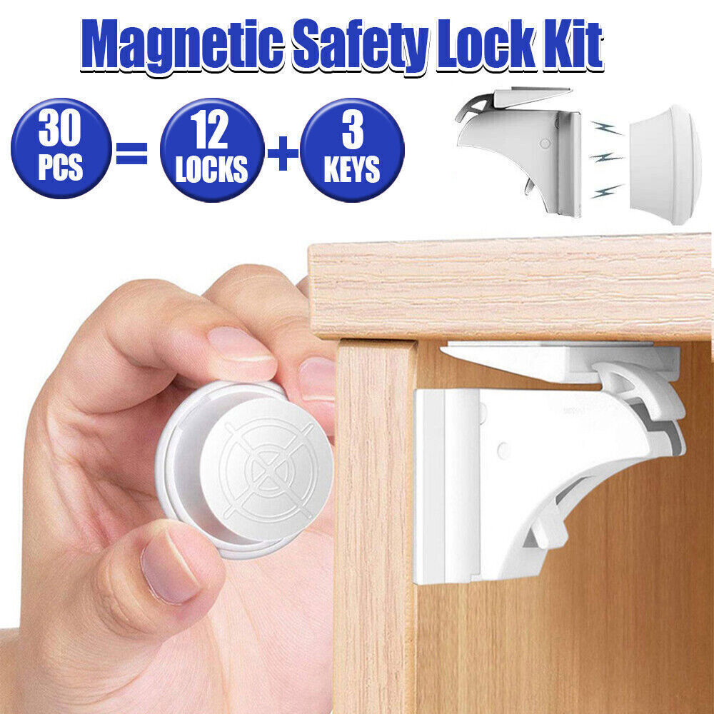 Invisible Adhesive Magnetic Child Safety Cabinet Locks No-Drill