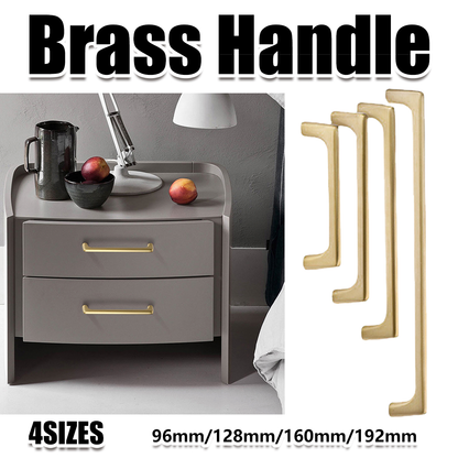Solid Brass Cabinet Handle with Brushed Brass Finish
