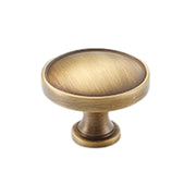 Antique Brass Cupboard & Cabinet Round Knob 15mm