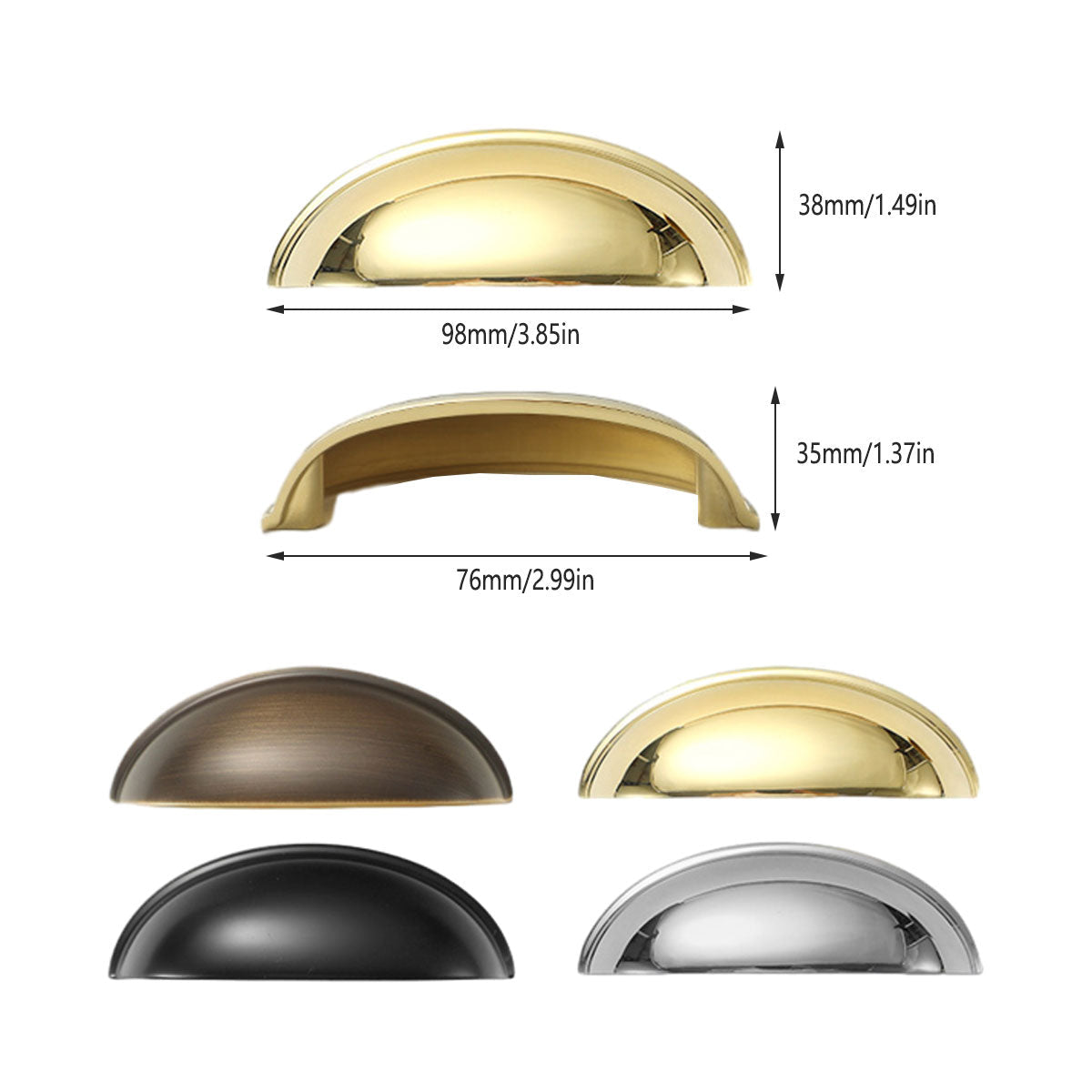 Cabinet Shell Door Pull 98x38x35mm - view 16