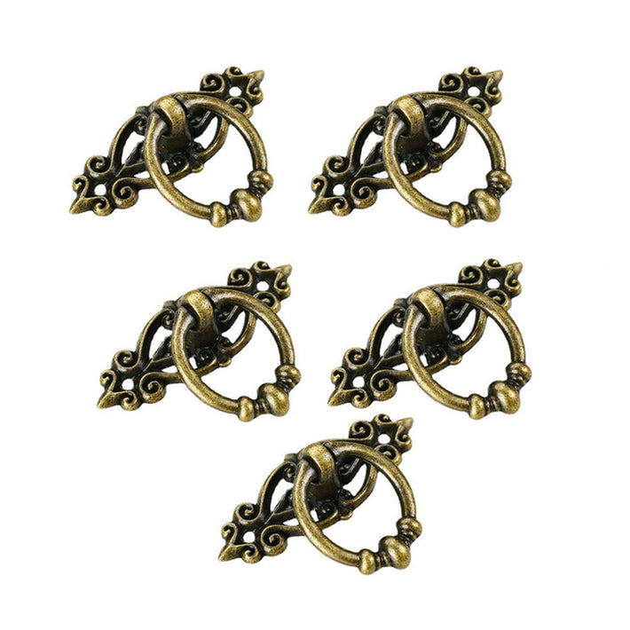 Antique Brass Finish Zinc Alloy Cabinet Drawer Ring Pull Handles - Antique Brass