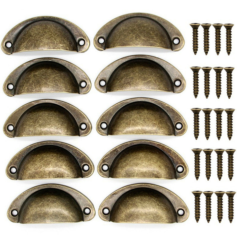Bronze Antique Finish Iron Cup Cabinet Handle Pulls 30 Pack